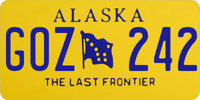 AK license plate GOZ242