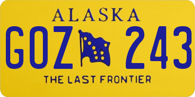 AK license plate GOZ243