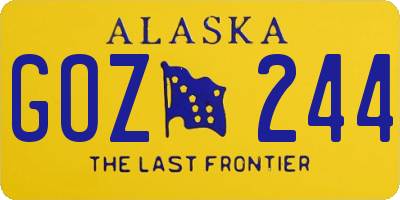 AK license plate GOZ244