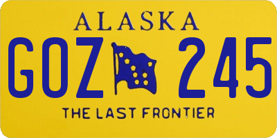 AK license plate GOZ245