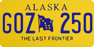 AK license plate GOZ250