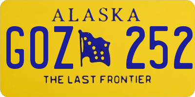 AK license plate GOZ252