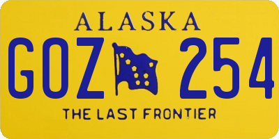 AK license plate GOZ254