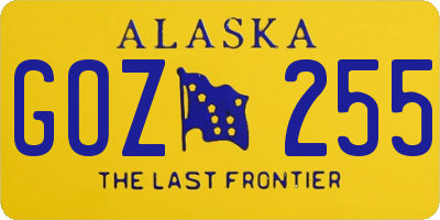 AK license plate GOZ255