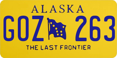 AK license plate GOZ263