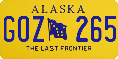 AK license plate GOZ265