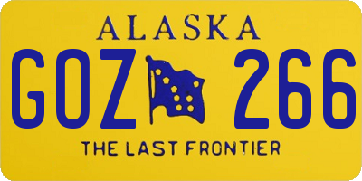 AK license plate GOZ266