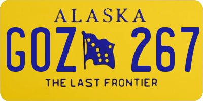 AK license plate GOZ267