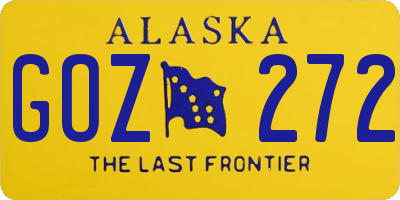 AK license plate GOZ272