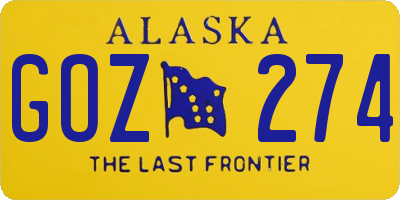 AK license plate GOZ274