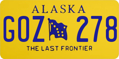 AK license plate GOZ278