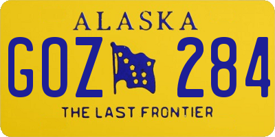AK license plate GOZ284