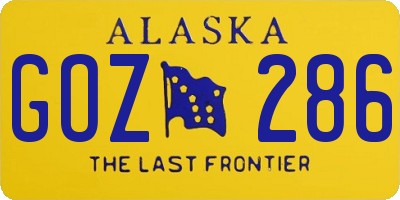 AK license plate GOZ286