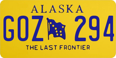 AK license plate GOZ294
