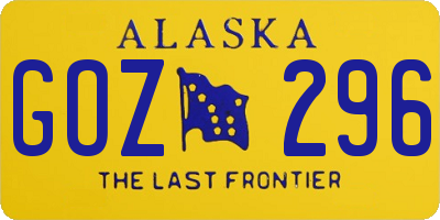 AK license plate GOZ296