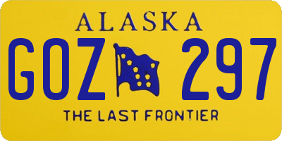 AK license plate GOZ297