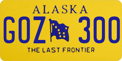 AK license plate GOZ300