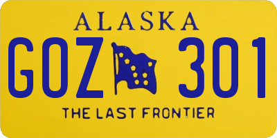 AK license plate GOZ301