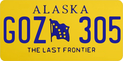 AK license plate GOZ305