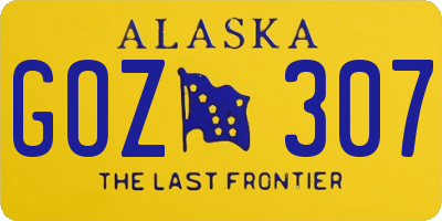 AK license plate GOZ307