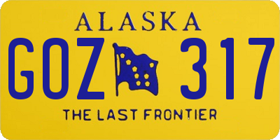 AK license plate GOZ317