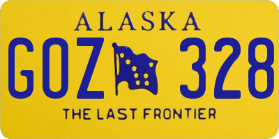 AK license plate GOZ328