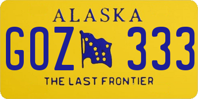 AK license plate GOZ333