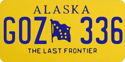 AK license plate GOZ336