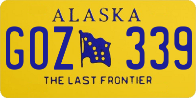 AK license plate GOZ339