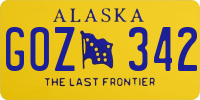 AK license plate GOZ342