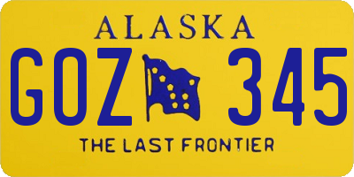 AK license plate GOZ345