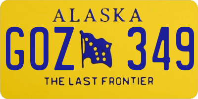 AK license plate GOZ349