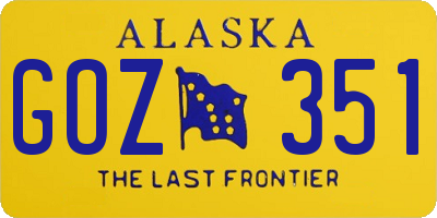 AK license plate GOZ351