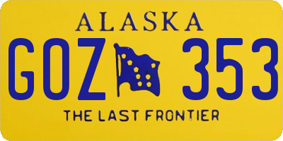 AK license plate GOZ353