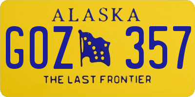 AK license plate GOZ357