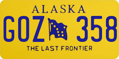 AK license plate GOZ358