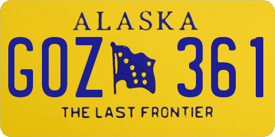 AK license plate GOZ361