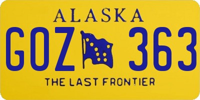AK license plate GOZ363
