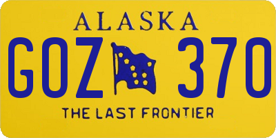 AK license plate GOZ370