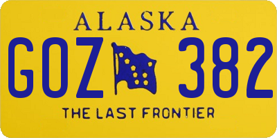 AK license plate GOZ382