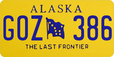 AK license plate GOZ386