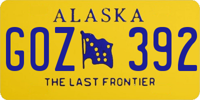 AK license plate GOZ392