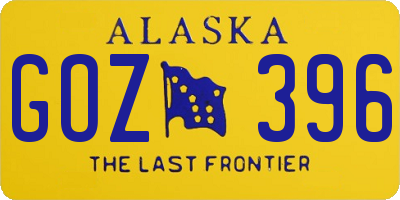 AK license plate GOZ396
