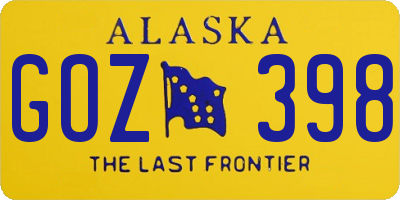 AK license plate GOZ398