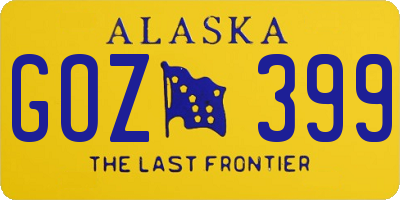 AK license plate GOZ399