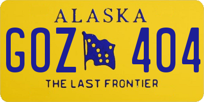 AK license plate GOZ404