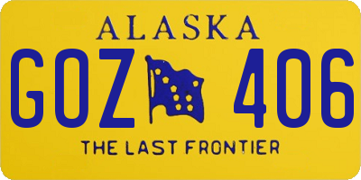 AK license plate GOZ406