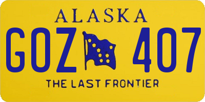 AK license plate GOZ407