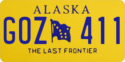 AK license plate GOZ411
