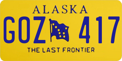 AK license plate GOZ417